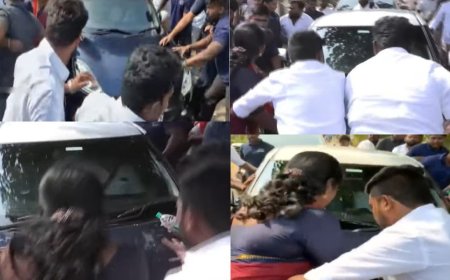 விஜய் காரை  முற்றுகையிட்ட அதிருப்தி நிர்வாகிகள்   : பனையூர் தவெக அலுவலகத்தில் பதற்றம்