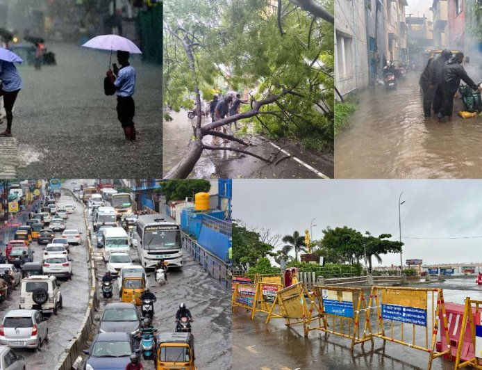 சென்னைக்கு ரெட் அலர்ட் - வானிலை மையம் : சாலைகளில் மழைநீர் தேக்கம்: வீடுகளில் முடங்கிய மக்கள் : இயல்பு வாழ்க்கை பாதிப்பு