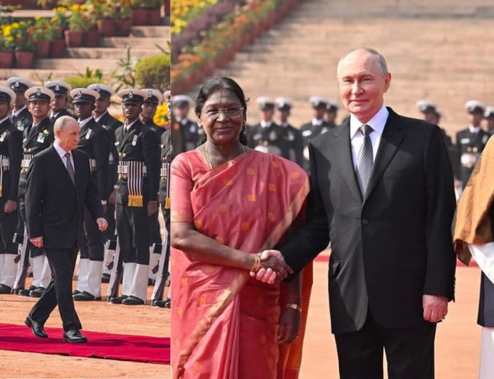 இந்தியா வந்துள்ள ரஷ்யா அதிபர் புதினுக்கு சிவப்புக் கம்பள வரவேற்பு