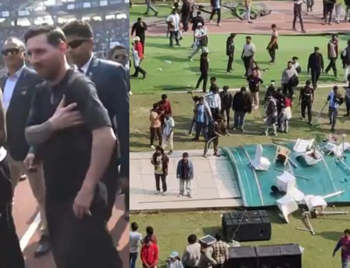 கொல்கத்தாவில் வன்முறை: மெஸ்ஸியை பார்க்க முடியாததால் ரசிகர் கொந்தளிப்பு 