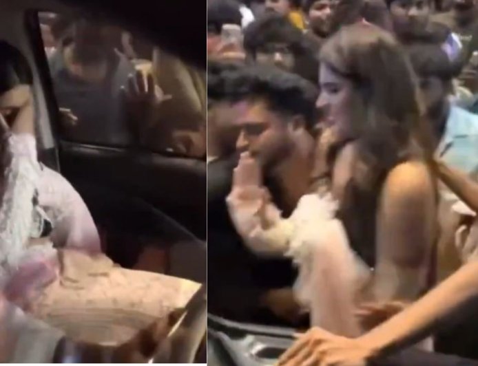 கூட்டத்தில் சிக்கிய நடிகை நிதி அகர்வால்: அத்துமீறிய ரசிகர்கள் 