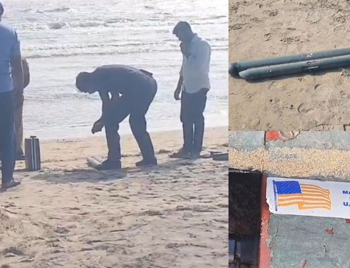 நாகை அருகே கரை ஒதுங்கிய அமெரிக்க ராக்கெட் லாஞ்சர்; போலீசார் தீவிர விசாரணை