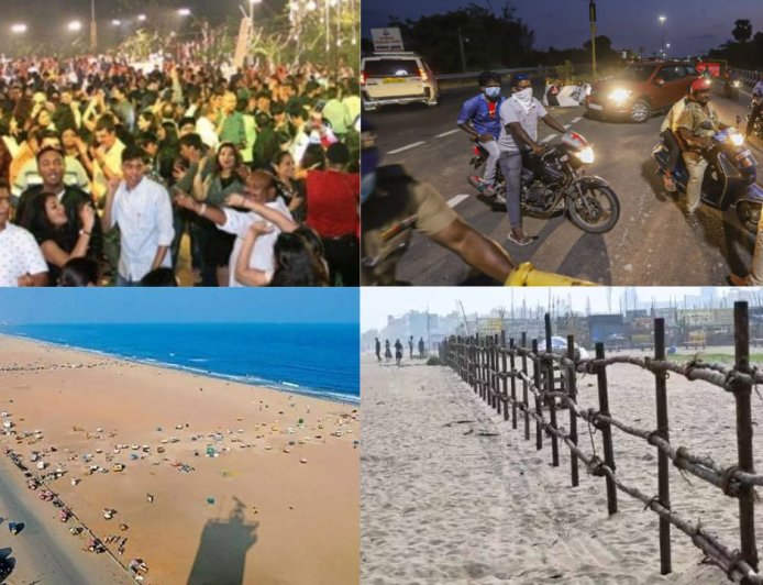 புத்தாண்டு கொண்டாட்டம் சென்னை கடற்கரையில் அனுமதி இல்லை : காவல்துறை கடும் கட்டுப்பாடு 