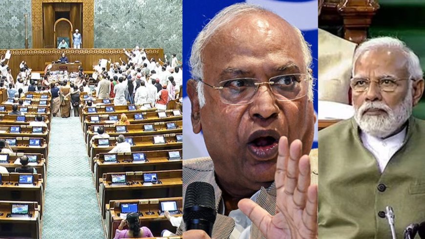 பிரதமர் மோடிக்கு காங்கிரஸ் தலைவர் கார்கே பதிலடி : நாடாளுமன்றத்தில் எதிர்கட்சிகள் அமளி அவை ஒத்திவைப்பு