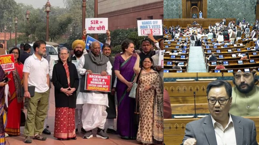 2-வது நாளாக அமளி : நாடாளுமன்றம் முடங்கியது: அவைக்கு வெளியே எதிர்கட்சி எம்பிக்கள் போராட்டம்