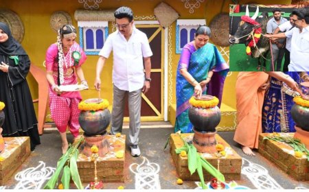 சிலம்பம் சுற்றி, பொங்கல் வைத்து கொளத்தூர் தொகுதியில் ஸ்டாலின் உற்சாகம்