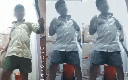 பள்ளி சீருடையிலேயே அரிவாளோடு மாணவன் "இன்ஸ்டா ரீல்ஸ்"  போலீஸ் தீவிர விசாரணை