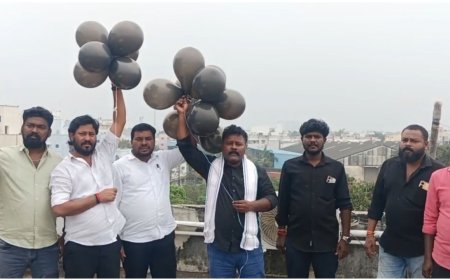 தமிழகம் வந்த பிரதமர் மோடிக்கு கருப்பு பலூன் பறக்க விட்ட காங்கிரசார் கைது 