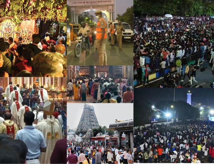 புத்தாண்டு கொண்டாட்டம்: பட்டாசு வெடித்து, கேக் வெட்டி உற்சாகம்