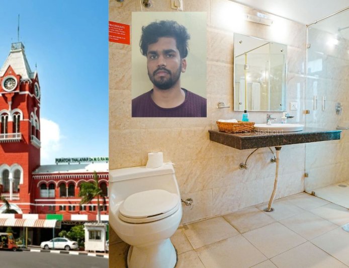 சென்னை சென்ட்ரல் லாட்ஜில் பயங்கரம் : ரகசிய கேமிராவில் நர்ஸ் குளிப்பதை வீடியோ எடுத்த லாட்ஜ் ஊழியர் கைது
