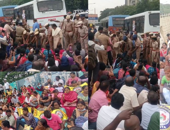 16 வது நாளாக இடை நிலை ஆசிரியர்கள் போராட்டம்; வலுக்கட்டாயமாக கைது செய்த போலீசார் 