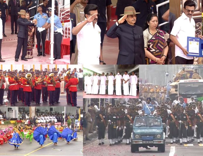 77-வது குடியரசு தினம்: ஆளுநர் ஆர்.என்.ரவி தேசிய கொடி ஏற்றினார் 