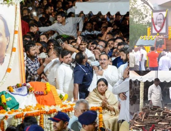 அஜித் பவார் உடல் தகனம்: அரசியல் கட்சி தலைவர்கள், பொதுமக்கள் நேரில் அஞ்சலி