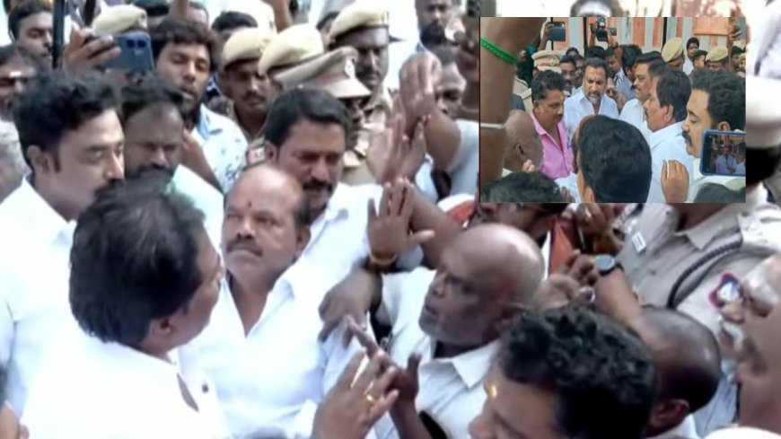 அவனியாபுரம் ஜல்லிக்கட்டு முகூர்த்தக்கால் விழா: அமைச்சர் மூர்த்தியை முற்றுகையிட்டு ஆர்ப்பாட்டம் 