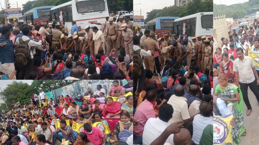 16 வது நாளாக இடை நிலை ஆசிரியர்கள் போராட்டம்; வலுக்கட்டாயமாக கைது செய்த போலீசார் 