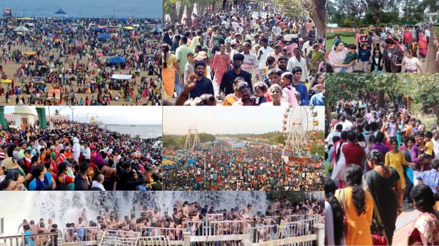 காணும் பொங்கல் கொண்டாட்டம்: சுற்றுலா தளங்களில் குடும்பத்துடன் குவிந்த மக்கள் 