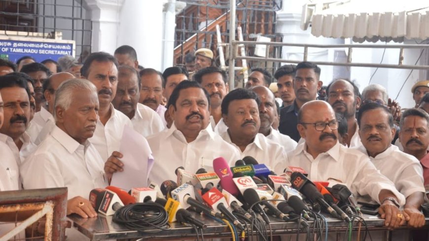 ‘’ஸ்டாலின் தலைமையிலான ஆட்சி ராஜினாமா செய்ய வேண்டும்’’  எதிர்கட்சி தலைவர் எடப்பாடி வலியுறுத்தல் 