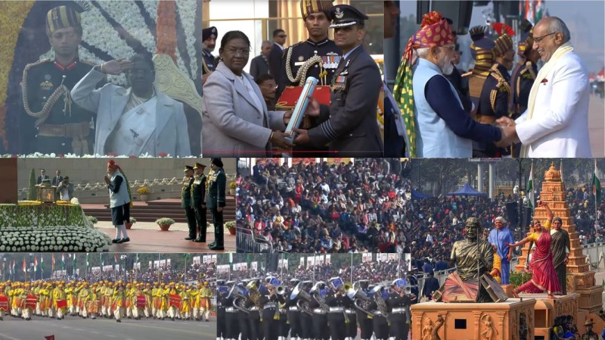 குடியரசு தின விழா கொண்டாட்டம்:  செங்கோட்டையில் ஜனாதிபதி திரெளபதி முர்மு தேசியக் கொடியை ஏற்றி வைத்தார்