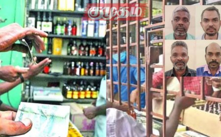 மதுபாட்டில்களை பதுக்கி சட்டவிரோதமாக விற்பனை செய்த போலீஸ் உள்பட 4 பேர் கைது 