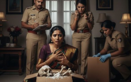 இளம் பெண்ணுக்கு பார்சலில் வந்த மண்டை ஒடு, எலும்பு கூடு, விபூதி: போலீஸ் தீவிர விசாரணை 