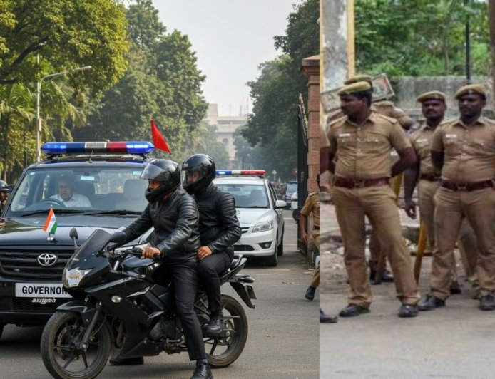 ஆளுநர் காரை பைக்கில் பின் தொடர்ந்த இளைஞர்களால் பரபரப்பு:போலீசார் தீவிர விசாரணை 