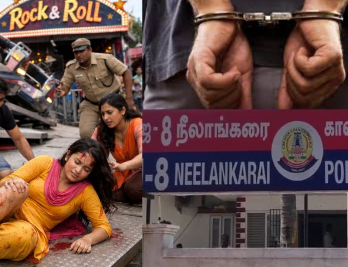 பிரபல பொழுதுபோக்கு பூங்காவில் விபத்து,  ராக் & ரோல் ராட்டினத்தில் தவறி விழுந்து கல்லூரி மாணவி படுகாயம்