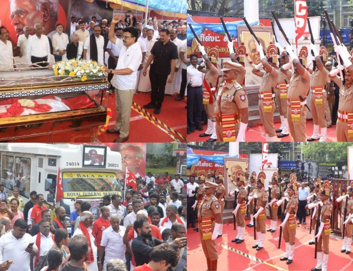 கம்யூனிஸ்ட் மூத்த தலைவர் நல்லகண்ணு உடலுக்கு 72 குண்டுகள் முழங்க அரசு மரியாதை