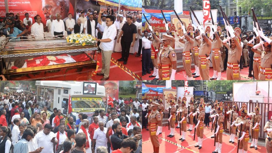 கம்யூனிஸ்ட் மூத்த தலைவர் நல்லகண்ணு உடலுக்கு 72 குண்டுகள் முழங்க அரசு மரியாதை