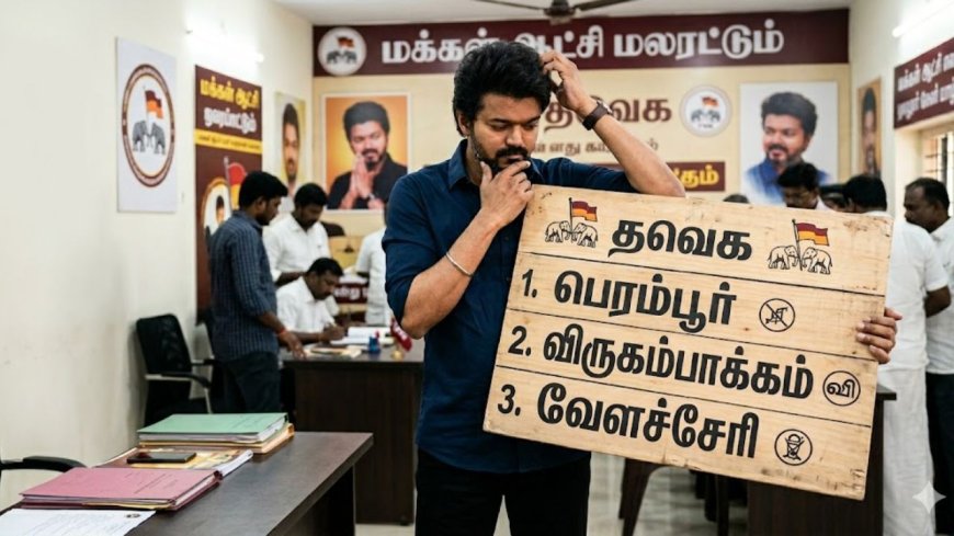 பெரம்பூர்…வேளச்சேரி…விருகம்பாக்கம்  மூன்று தொகுதியில் எதில் களமிறங்குவது விஜய் குழப்பம் 