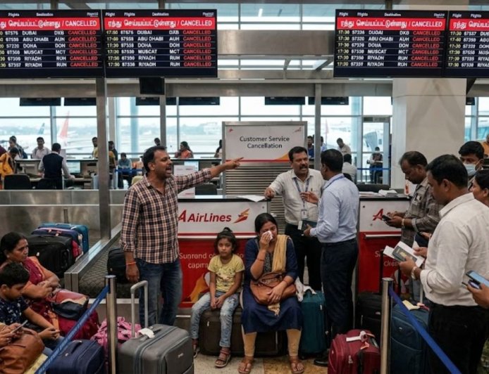 இந்தியாவில் 4 நாட்களில் 1,400 விமானங்கள் ரத்து: மத்திய கிழக்கு நாடுகளுக்கு செல்ல முடியாமல் பயணிகள்  தவிப்பு