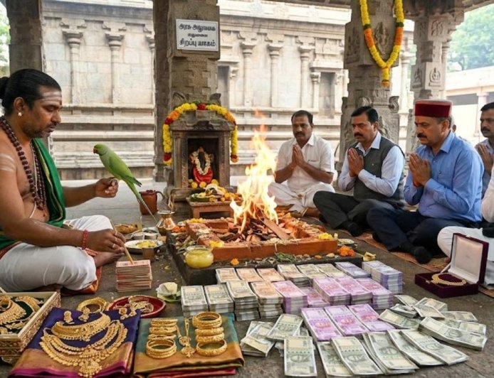 கிளி ஜோசியரிடம் 20 லட்ச ரூபாய், 1 கிலோ வெள்ளியை  பறி கொடுத்த இன்கம் டேக்ஸ் ஆபீசர்