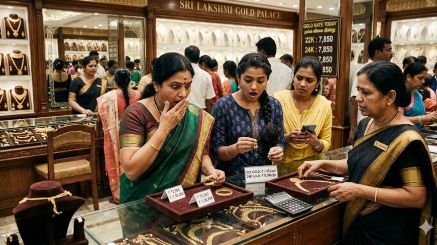 வார கடைசியில் ஷாக் நியூஸ் : தங்கம் சவரனுக்கு ரூ.720 உயர்வு 