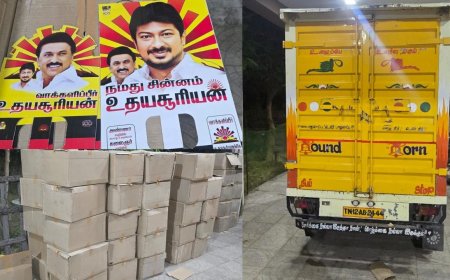 திமுக வாக்களர்களுக்கு கொடுக்க 60 பெட்டிகளில் இருந்த பொருட்கள்: பறிமுதல் செய்த தேர்தல் ஆணையம் 