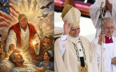 தன்னை இயேசுவாக சித்தரித்து டிரம்ப் வெளியிட்ட புகைப்படத்தால் சர்ச்சை 