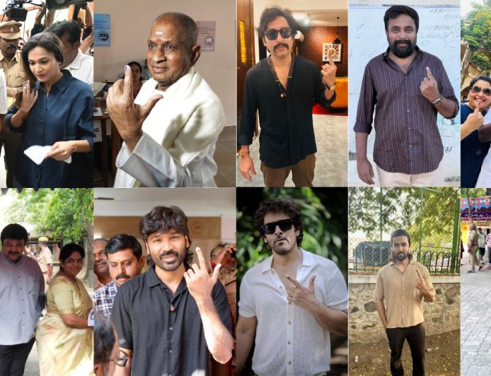 திரை நட்சத்திரங்களால் களைகாட்டிய வாக்குசாவடி மையங்கள் :  காலையிலேயே வாக்களித்த அஜித், ரஜினி, சிவகார்த்திகேயன்!