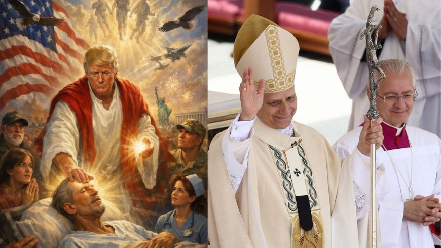 தன்னை இயேசுவாக சித்தரித்து டிரம்ப் வெளியிட்ட புகைப்படத்தால் சர்ச்சை 