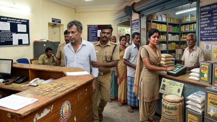 ரேஷன் கடையில் இளம் பெண்ணிடம் சில்மிஷம்:  கடை ஊழியர் கைது