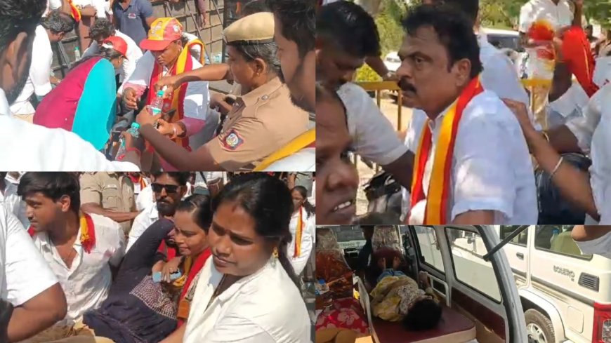 திருப்பூர் விஜய் பிரச்சாரம் கூட்டம் : வெயில் தாங்க முடியாமல் வேட்பாளர் உள்பட 10 மயக்கம்