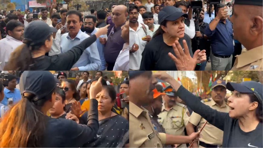 பாஜக அமைச்சரை  நடுரோட்டில் அக்ரோஷமாக கேள்வி கேட்டு  அலற விட்ட வீரமங்கை 