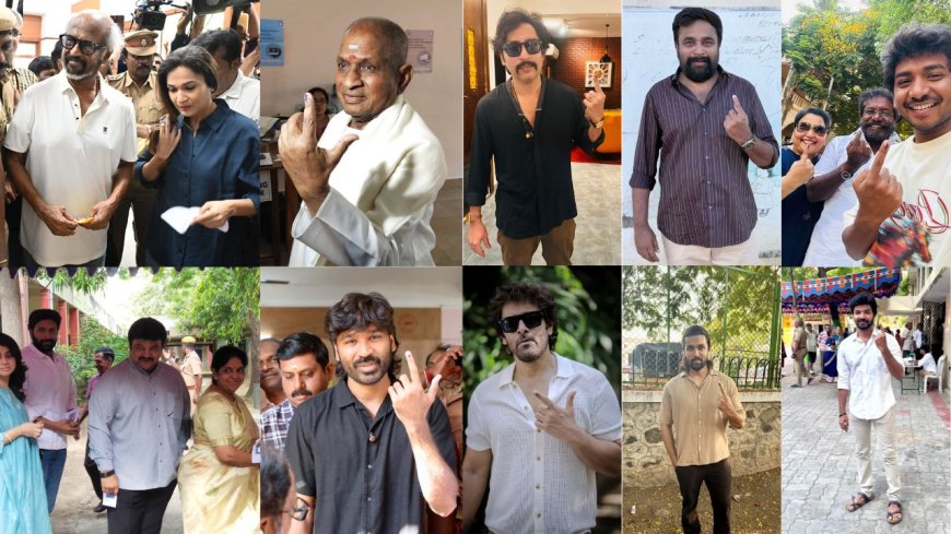 திரை நட்சத்திரங்களால் களைகாட்டிய வாக்குசாவடி மையங்கள் :  காலையிலேயே வாக்களித்த அஜித், ரஜினி, சிவகார்த்திகேயன்!