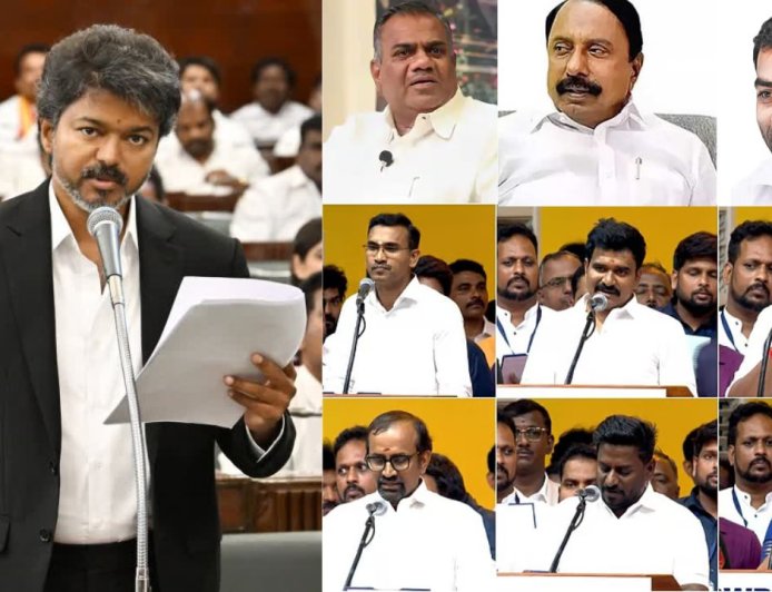 முதல்வர் விஜய் உள்பட 9 அமைச்சர்களின் இலாகா ஒதுக்கீடு