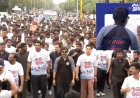 STOP DRUG - START RUN போதை பொருள் ஒழிப்பு விழிப்புணர்வு ஒட்டம்: பொதுமக்களுடன் இணைந்து மாரத்தான் ஓடிய முதல்வர் விஜய் 