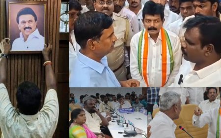திருவெற்றியூர் மண்டல அலுவலகம் ஸ்டாலின் புகைப்படம் அகற்றம்: காங்கிரசு கவுன்சிலருக்கு திமுக கொலை மிரட்டல் 