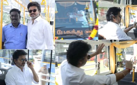 அரசு பேருந்தில் பெரம்பூர் சென்ற முதல்வர் விஜய்: பயணத்தை செல்பி வீடியோ எடுத்தார் 