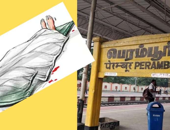 பெரம்பூர் ரயில் நிலையத்தில் பகீர், சூட்கேசில் ஆண் சடலம்: பயணிகள் அலறல்