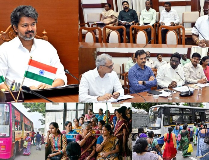 தமிழகம் முழுவதும் மகளிருக்கு இலவச பேருந்து சேவை: முதல்வர் விஜய் தீவிர ஆலோசனை 