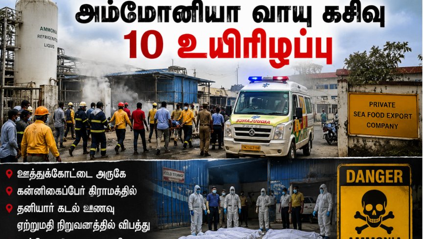 அம்மோனியா வாயு கசிவு: பலி எண்ணிக்கை 10 ஆக உயர்வு!