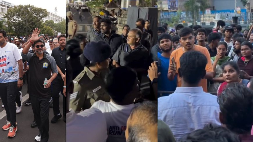 முதல்வர் விஜய் கலந்து கொண்ட மாரத்தான் நிகழ்ச்சி: காவல் அதிகாரிகளுடன் பொதுமக்கள் வாக்குவாதம் 