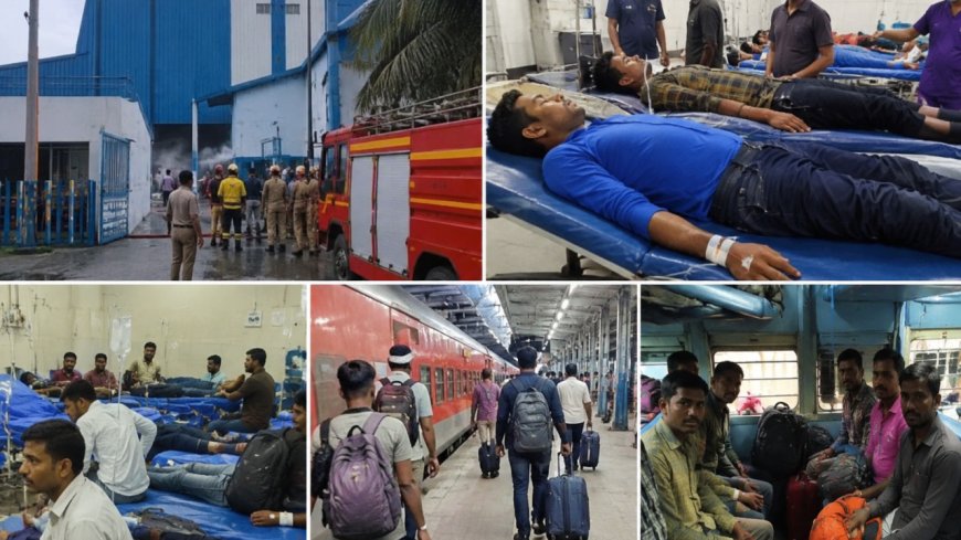 அம்மோனியா வாயு கசிவு: சிகிச்சை முடிந்த 62 தொழிலாளர்கள் ஒடிசாவுக்கு அனுப்பி வைப்பு