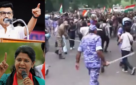 டெல்லி நீட் போராட்டத்தில் தடியடி... திமுக, கனிமொழி கடும் கண்டனம்!